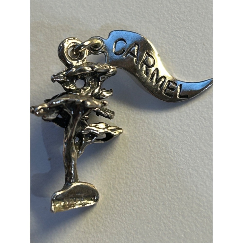 Vtg CARMEL Calif. Joshua Cypress Tree Sterling Silver Pendant  Charm Souvenir 2g